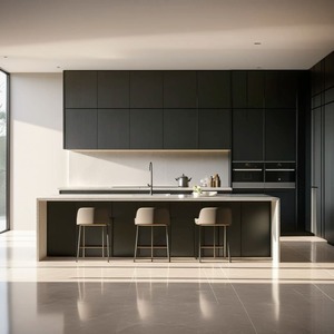 Moderno lusso modulare <span class=keywords><strong>cucina</strong></span> Set impiallacciatura di legno in acciaio inox lavello muro di stoccaggio mobili per la <span class=keywords><strong>cucina</strong></span> - Product Image 5