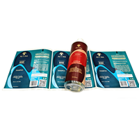 Étiquettes adhésives personnalisées enveloppantes avec estampage doré, emballage en PE argenté brillant pour bouteilles de shampoing et d'après-shampoing