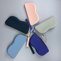 Étui de rangement en silicone pour lunettes de soleil, anti-poussière, à suspendre, mignon, motif dessin animé, mini pochette en silicone pour pièces de monnaie et lunettes