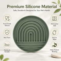 Gamelle pour chien en silicone de qualité alimentaire la plus vendue avec tapis de léchage à ventouse pour une alimentation lente, prévient l'étouffement et favorise une ingestion plus décontractée