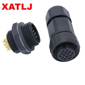 XATLJ M19 serisi 2 3 4 5 6 7 8 2 + 3 2 + 4 çekirdek erkek kadın popo hızlı kilit su geçirmez konnektör CE UL94V-0 25A - Product Image 3