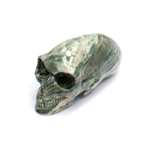 Tay Khắc Chín Rồng Ngọc Bích Hộp Sọ Tinh Thể Tự Nhiên Kéo Dài Maya Người Ngoài Hành Tinh Sọ Khắc Bức Tượng Nhỏ Halloween Trang Trí Nội Thất Quà Tặng - Product Image 3