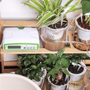 Système d'arrosage automatique à double pompe avec minuterie numérique pour plantes en pot, irrigation goutte à goutte, utilisation en jardin et sur balcon - Product Image 1