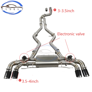 ระบบท่อไอเสีย Valvetronic ขนาด 3.5 นิ้ว สำหรับ BMW M340i G20 3.0T B58 ปี 2017 ขึ้นไป ทำจากสแตนเลส 304 พร้อมปลายท่อไอเสียแบบ Catback 4 หัว - Product Image 6
