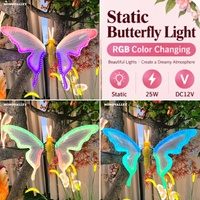 Momovalley Papillon géant bionique lumineux à LED avec ailes mobiles pour la décoration de Noël, les mariages et les allées.