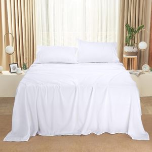 Parure De Draps 100% Coton égyptien 1200 Fils - Olympic Queen Rouge Uni - 4 Pièces