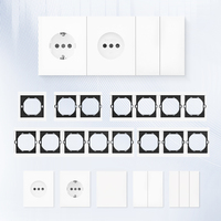 Prises et interrupteurs électriques muraux multi-positions à bouton-poussoir tactiles, résistants au feu, de luxe, norme européenne, blanc d'usine