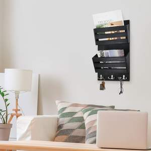 Décor de ferme mural <span class=keywords><strong>porte</strong></span>-clés organisateur 2 fentes <span class=keywords><strong>porte</strong></span>-clés en bois pour accessoires de bureau à domicile et stockage de dossiers - Product Image 5