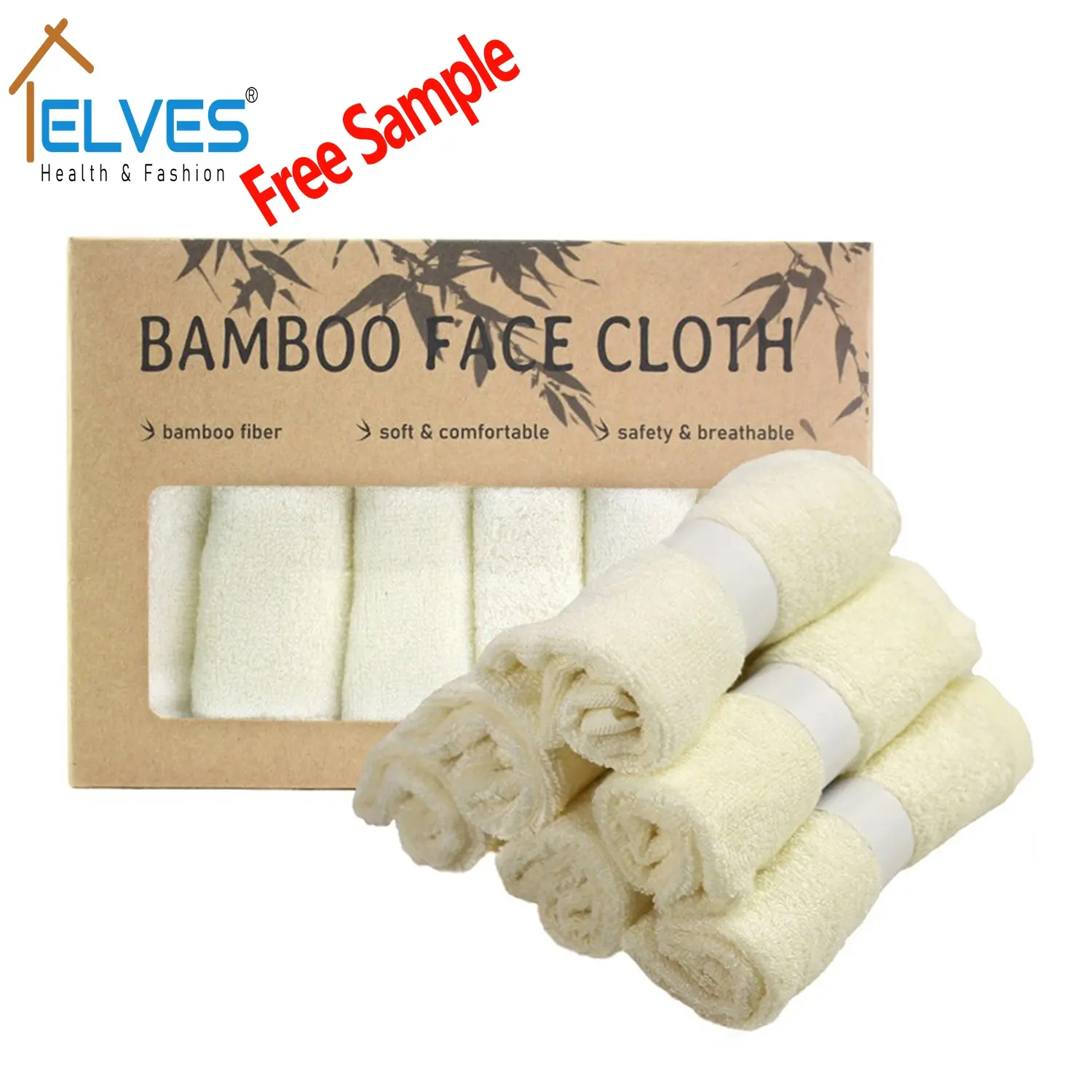 6 gant de toilette en bambou bio pour bébés et adultes, lavable, réutilisable paquet de 6