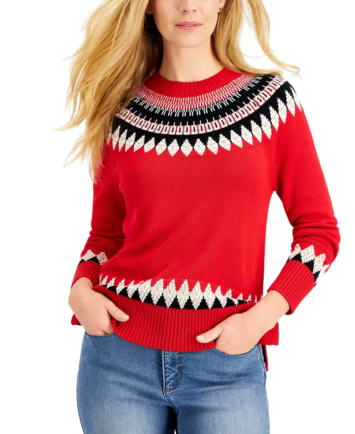 VSCOO-suéteres de cuello redondo para mujer, jerseys de punto virgen lateral de jacquard de alta calidad