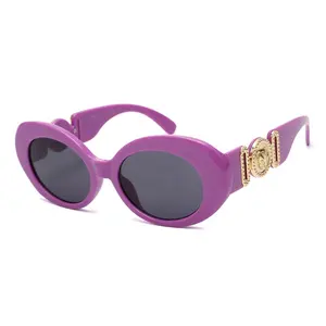 Hop Retro Small square oval Sunglasses Narrow Thin Rectangle Retro Men Women Cool Glasses Leopard gold accessory oval sunglasses