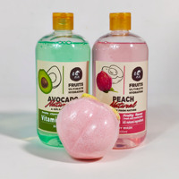Usine OEM ODM, vente en gros de produits de bain naturels, gel douche à la pêche, lotion pour le corps à l'avocat, ensemble de bombes de bain à la pêche pour enfants, famille, maison