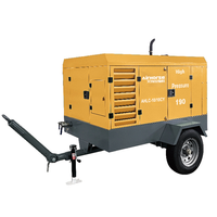 Compresseur d'air à vis diesel portable industriel certifié CE 185cfm 8bar pour chantier de construction et forage
