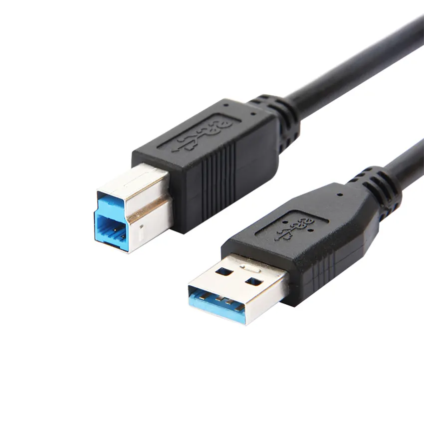 1.5M สีดำ24awg USB 2.0สายเครื่องพิมพ์ประเภท A ชายไปยัง Type B ชาย USB 2.0สายสำหรับเครื่องพิมพ์