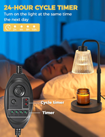 Lampe chauffe-bougie avec minuterie et variateur d'intensité, cadeaux de déménagement, décoration de maison neuve, chauffe-cire pour bougies en pot avec 2 ampoules
