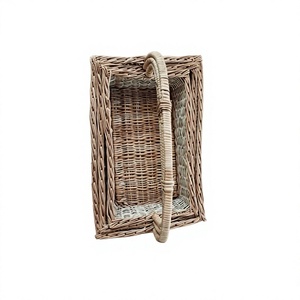 Bohemian Style Bamboo Rectangle Handcrafted Multifunctional Single <b>Storage</b> Hamper <b>Basket</b> 23x21cm Lightweight Portable Living - Product Image 5