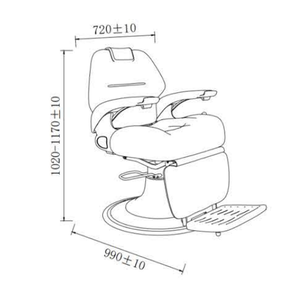 Fauteuil de barbier robuste, confort accru pour vos clients, conçu pour les salons très fréquentés, avec repose-pieds. - Product Image 6