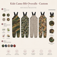 Puresun Livraison Rapide Salopettes Garçons Personnalisées Camouflage Imperméables Chasse Extérieur Enfants 1-6 Ans Vente en Gros