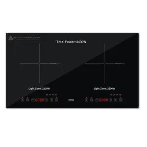 Double Induction Stove 4400W Built-in Electric Induction Hob 2 Burner Induction Cooker