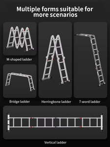 Échelle en aluminium multifonctionnelle de haute qualité EN 131 4x3 3,46 <span class=keywords><strong>m</strong></span> Prix bas Avec charnière à connexion solide - Product Image 3