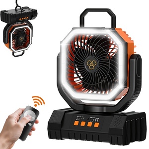 Ventilateur de camping 3-en-1 F6S 20000mAh avec batterie externe, lumière LED et rotation automatique, longue autonomie pour l'extérieur, la voiture et la maison - Product Image 1