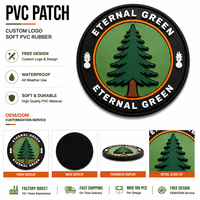 Patch PVC personnalisé en forme de forêt, 3D en relief, en caoutchouc souple, avec fixation auto-agrippante pour sacs à dos, vêtements et équipements d'extérieur