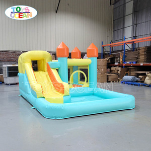 บ้านปราสาทเป่าลมพร้อมสไลด์และหลุมลูกบอลอุปกรณ์สำหรับเล่นในเชิงพาณิชย์แบบนุ่มปรับแต่งได้จากโรงงาน - Product Image 3