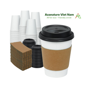 Azanature écologique biodégradable résistant à la chaleur jetable tasse protecteur Kraft papier tasse manchon pour boissons chaudes - Product Image 3