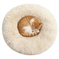 Lit pour animaux de compagnie en velours éponge moderne, solide, moelleux, en forme de donut, luxueux, pour chat et chien, très résistant, extra large, personnalisé, confortable