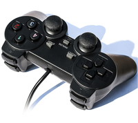 Controlador USB con Cable para WinXP/Win7/Win8/Win10, Joystick para Computadora Portátil, Joystick para Juegos de PC con Vibración Negra