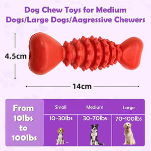 En stock Hueso de perro de goma natural Forma Limpieza de dientes Juguetes interactivos para perros Juguete de limpieza de dientes para perros - Product Image 3