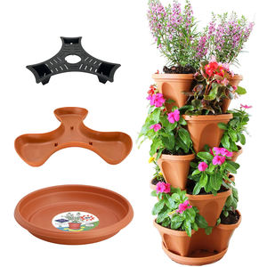 Pot de fleurs vertical empilable en plastique, jardinières pour légumes, pot à trois pétales, pots de plantation de fraises - Product Image 2