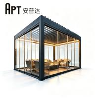 Pergola bioclimatique en aluminium de haute qualité, gazebo de jardin extérieur, 3x4m / 6x6m, avec lames orientables, pour patio et jardin.