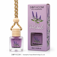 8ml autoparfum glazen flesje met houten dop, hangende autoluchtverfrisser, essentiële olieverdamper voor achteruitkijkspiegel, luxe cadeau