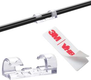 Clips de câble adhésifs clairs supports de fil améliorés <span class=keywords><strong>pour</strong></span> mur, organisateur de cordon solide <span class=keywords><strong>sous</strong></span> le bureau, voiture, lumière de noël intérieur/extérieur - Product Image 6