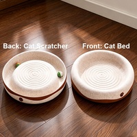Lit pour chat en feutre 2 en 1, nid pour chat imperméable, griffoir avec design encastré de 8 cm