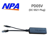 Divisor PoE 5V 2A 10W, Entrada DC44-57V, IEEE802.3af/at 10/100Mbps, Salida Micro USB/Tipo-C, QoS, Apilable, Plug and Play, ANPA, Red IP