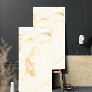 Baldosas de Porcelana de Mármol Amarillo Claro de Lujo, 600x1200mm, Acabado Pulido con Textura Dorada, para Pisos de Salas de Estar Modernas - Product Image 2