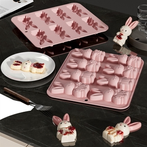 Stampo in Silicone per Dolci a Forma di Coniglietto Pasquale, Set da 8 Pezzi, Grado Alimentare, Facile da Sformare - Product Image 4