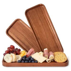 Acacia Wood <b>Tray</b> Serving Platter 29x13x2 Mm Washable For Hotel Coffee <b>Tea</b> Household Fruit Dish Multi Functional Tableware - Product Image 4