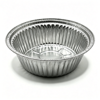 Contenant rond jetable en aluminium pour tarte aux œufs, moule de cuisson, emballage pour friteuse à air, résistant aux hautes températures et recyclable.