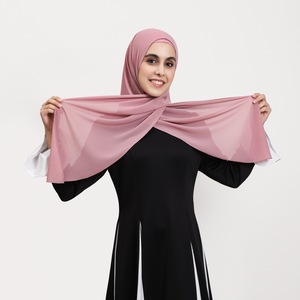 Foulard en mousseline facile à porter, vente en gros d'usine, écharpe à capuche à fermeture magnétique avec ensemble de liens de couleur assortie - Product Image 3