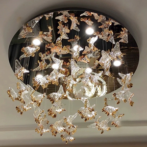 Lampadario della lobby dell'hotel a foglia d'acero arte modellante luce Hotel sala personalizzata luce semplice lampadario in vetro - Product Image 6
