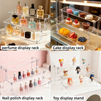 Support d'Affichage Organiseur en Acrylique à 4 Niveaux pour Jouets, Buffets, Friandises, Parfums, Cupcakes, Vernis à Ongles, Support d'Affichage en Acrylique
