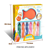 Waschbare 6-Farben Wasserfeste Badekreiden für Kinder mit Individuellem Logo Werbeartikel für Alter 5-13 in Fensterkarton-Verpackung