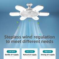 Ventilateur de plafond moderne 6000LM 2-en-1 avec lampe LED, télécommande, 3 vitesses, minuterie, silencieux, protection des yeux, sans scintillement, intensité variable E26/E27