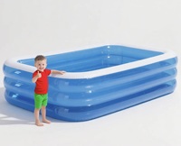 Piscine Gonflable Extérieure au Sol avec Accessoires et Matelas pour Piscine