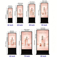 Pantalla LCD de 55 Pulgadas con Soporte de Piso, Pantalla Táctil, Pantalla Publicitaria Digital Android para Interiores