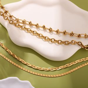 Collar de Cadena Gruesa de Acero Inoxidable Impermeable y Antideslustre <span class=keywords><strong>2026</strong></span> con Baño de Oro PVD de 18K para Mujer - Product Image 4