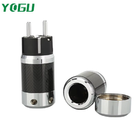 Connecteur d'alimentation audio HiFi EU YOGU en fibre de carbone plaqué rhodium utilisé sur le câble d'alimentation de l'amplificateur audio